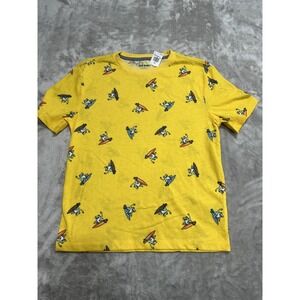 Old Navy T-Shirt Boys Size Medium 8 Yellow Frog Surf Short Sleeve Crew Neck NWT
